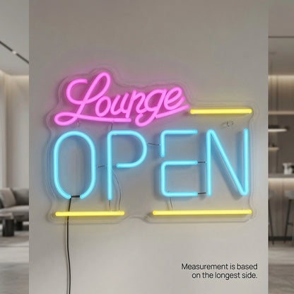 Lounge Open Business LED Neon Sign - 04 Size Image