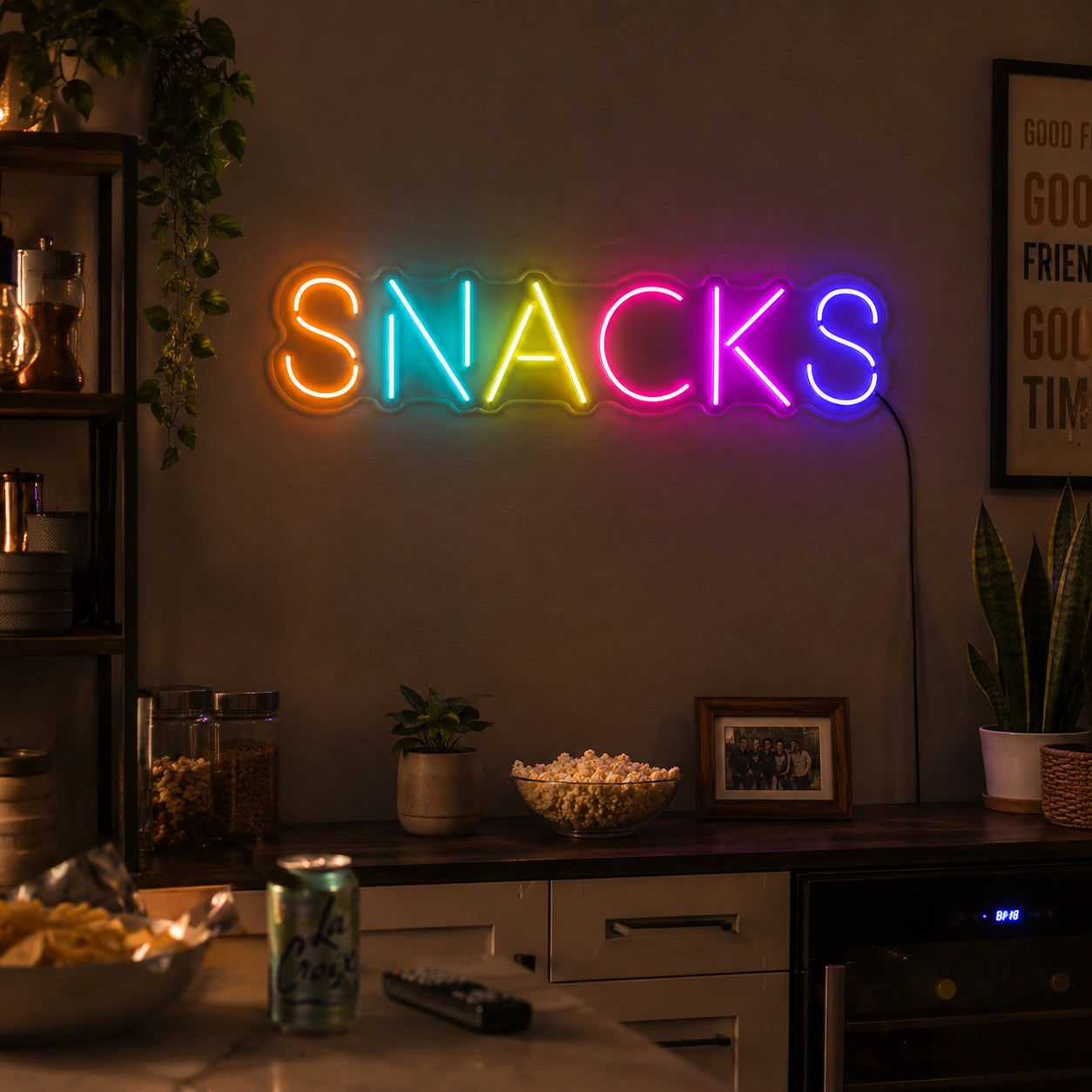 Lounge Snacks Neon Sign LED Neon Sign real lifestyle scene