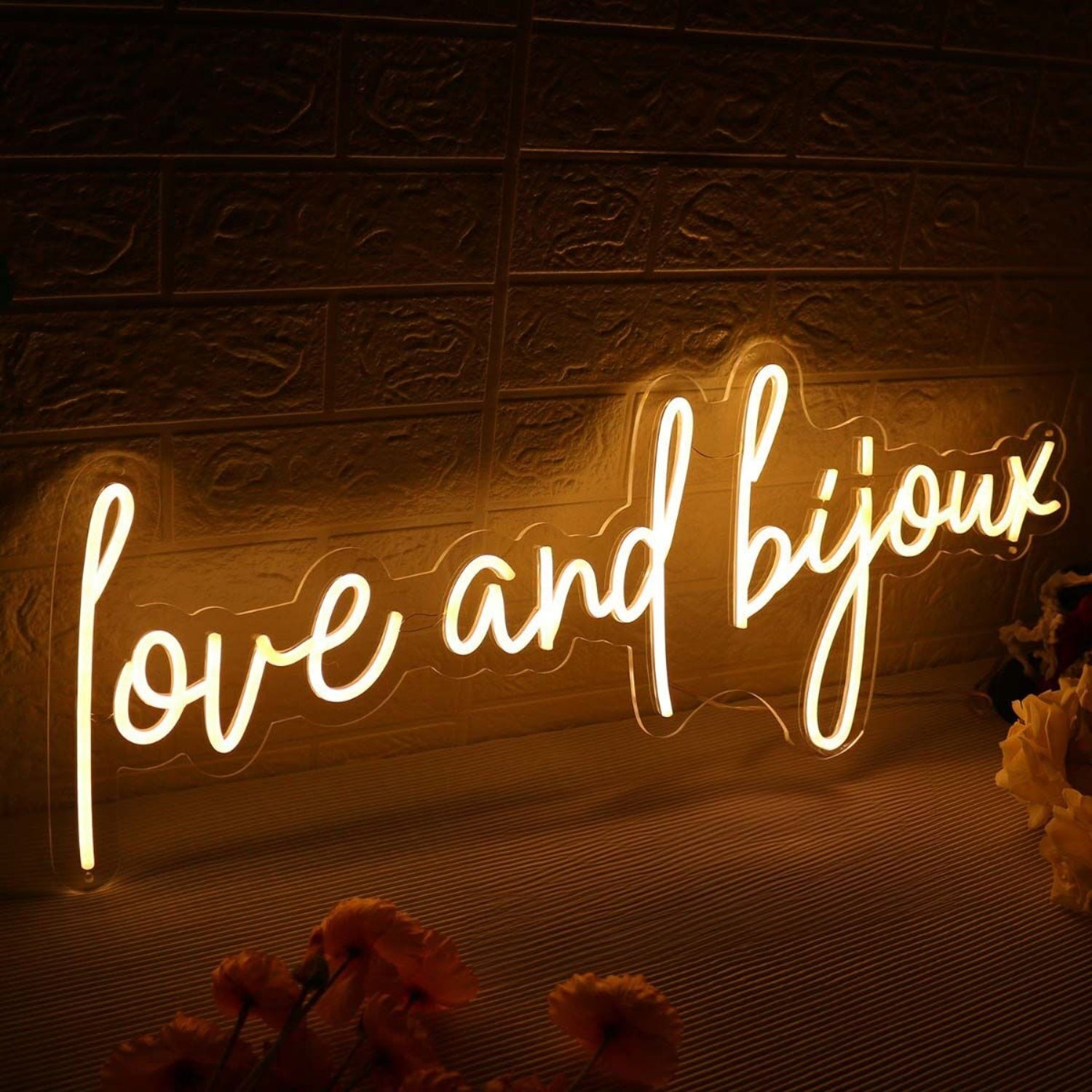 Love And Bijoux Yellow Led Neon Sign - Shineneon