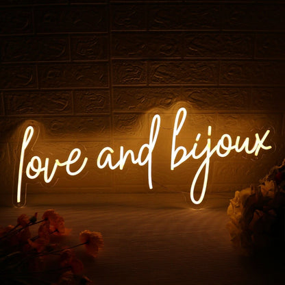 Love And Bijoux Yellow Led Neon Sign - Shineneon