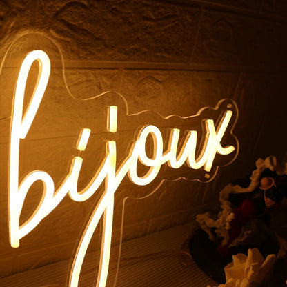 Love And Bijoux Yellow Led Neon Sign - Shineneon