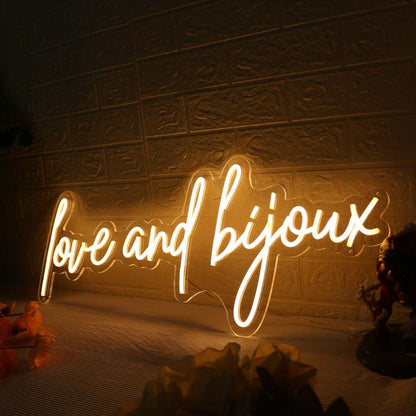 Love And Bijoux Yellow Led Neon Sign - Shineneon