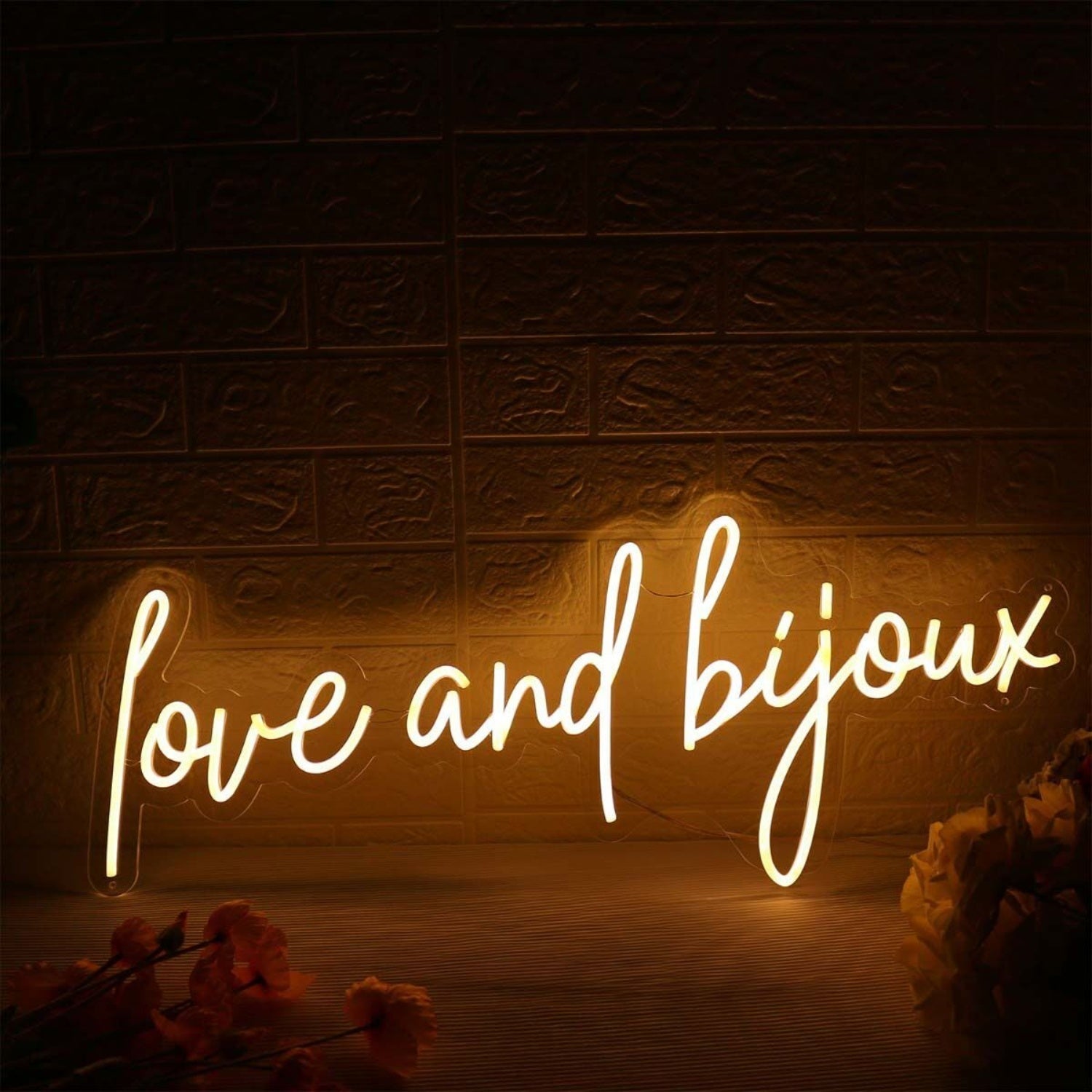 Love And Bijoux Yellow Led Neon Sign - Shineneon
