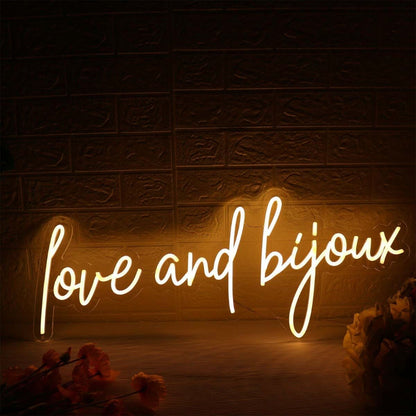 Love And Bijoux Yellow Led Neon Sign - Shineneon