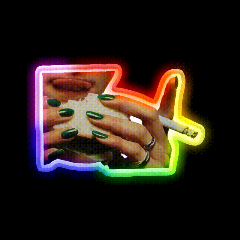 Love And Cigarettes Nail Salon Led Neon Sign Rgb Color - LED neon sign close-up detail