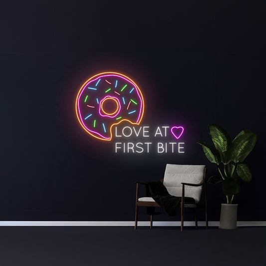 Love At First Bite Donut Neon Light