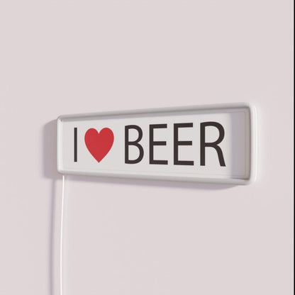 Love Beer Rgb Led Neon Sign - Neon sign mounted on wall in room