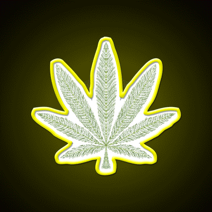 Love Bob Marley Hemp Inspired Green Leaf Led Neon Sign Rgb Color - Custom LED neon sign front view