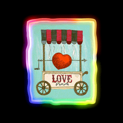 Love Booth Fast Food Led Neon Sign For Burger Place Rgb Color