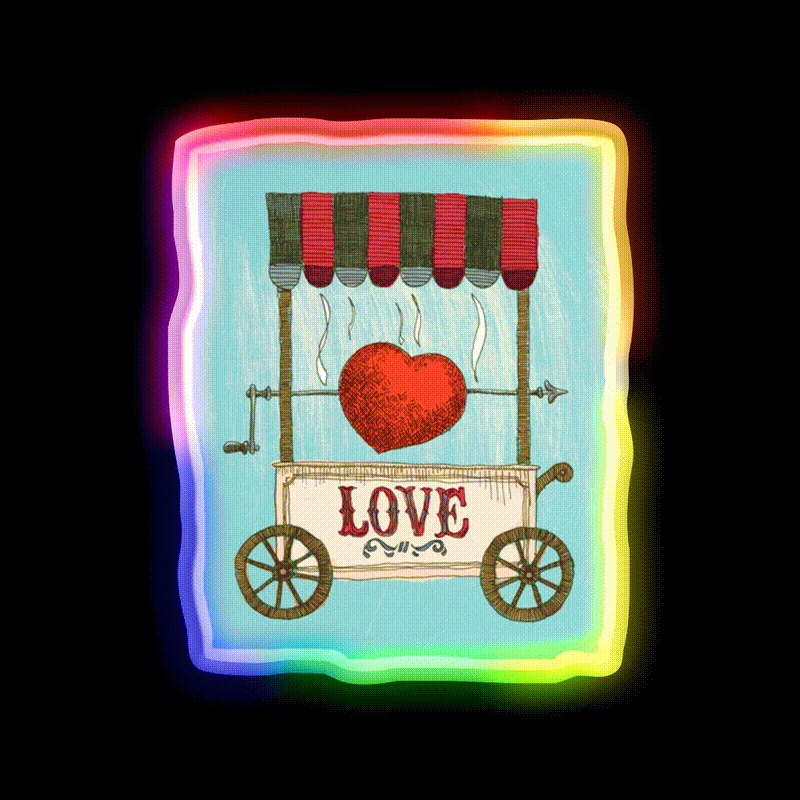 Love Booth Fast Food Led Neon Sign For Burger Place Rgb Color