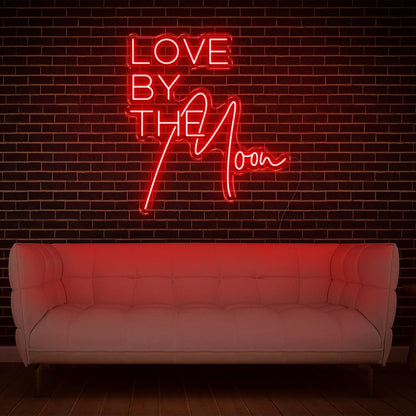 Love By The Moon Led Neon Sign For Romantic Indoor Decor | Shineneon