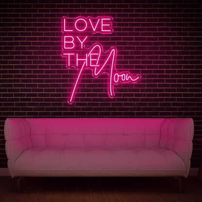 Love By The Moon Led Neon Sign For Romantic Indoor Decor | Shineneon