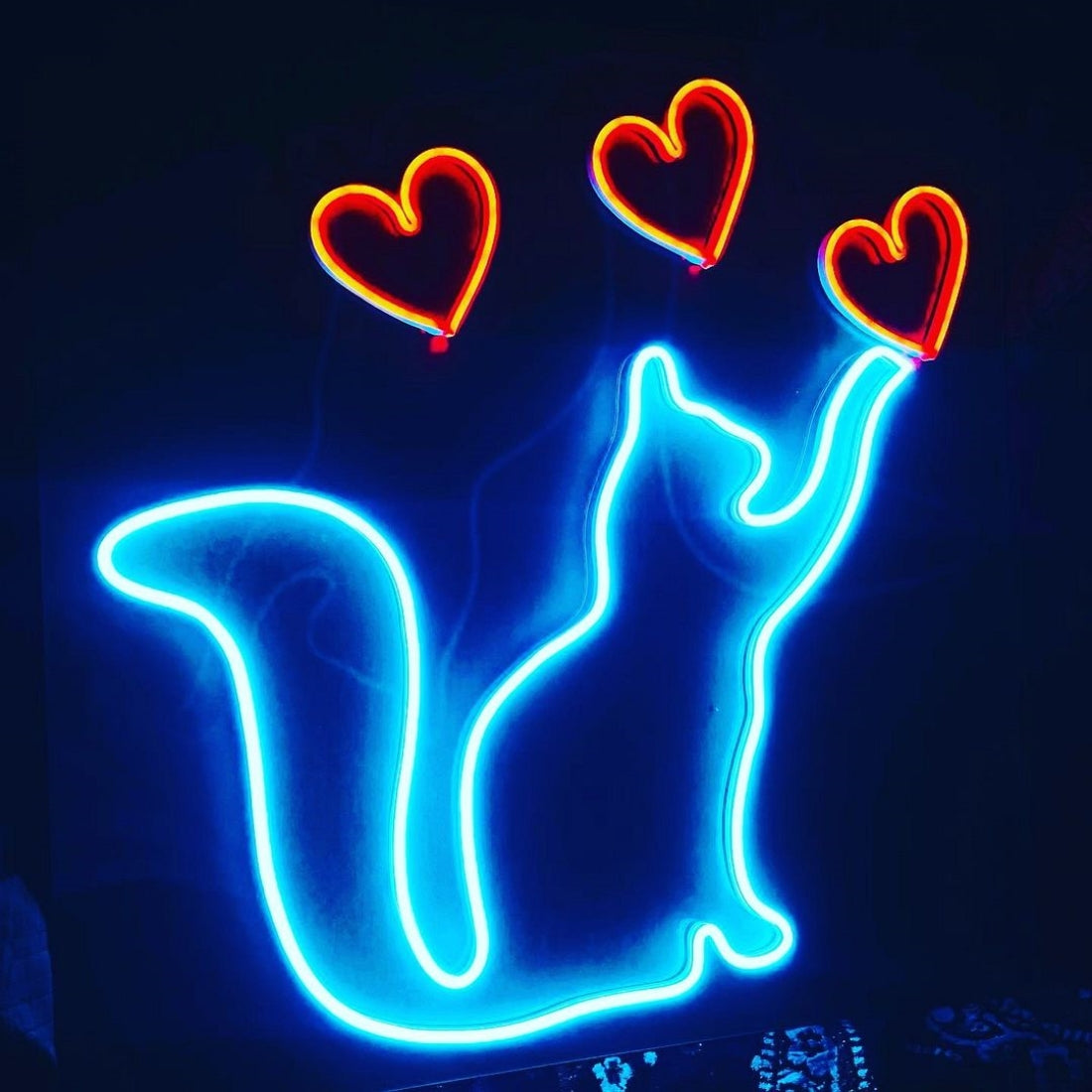 Love Cat Heart Led Sign Business Neon Sign