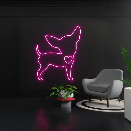 Love Chihuahua Dog Neon Sign