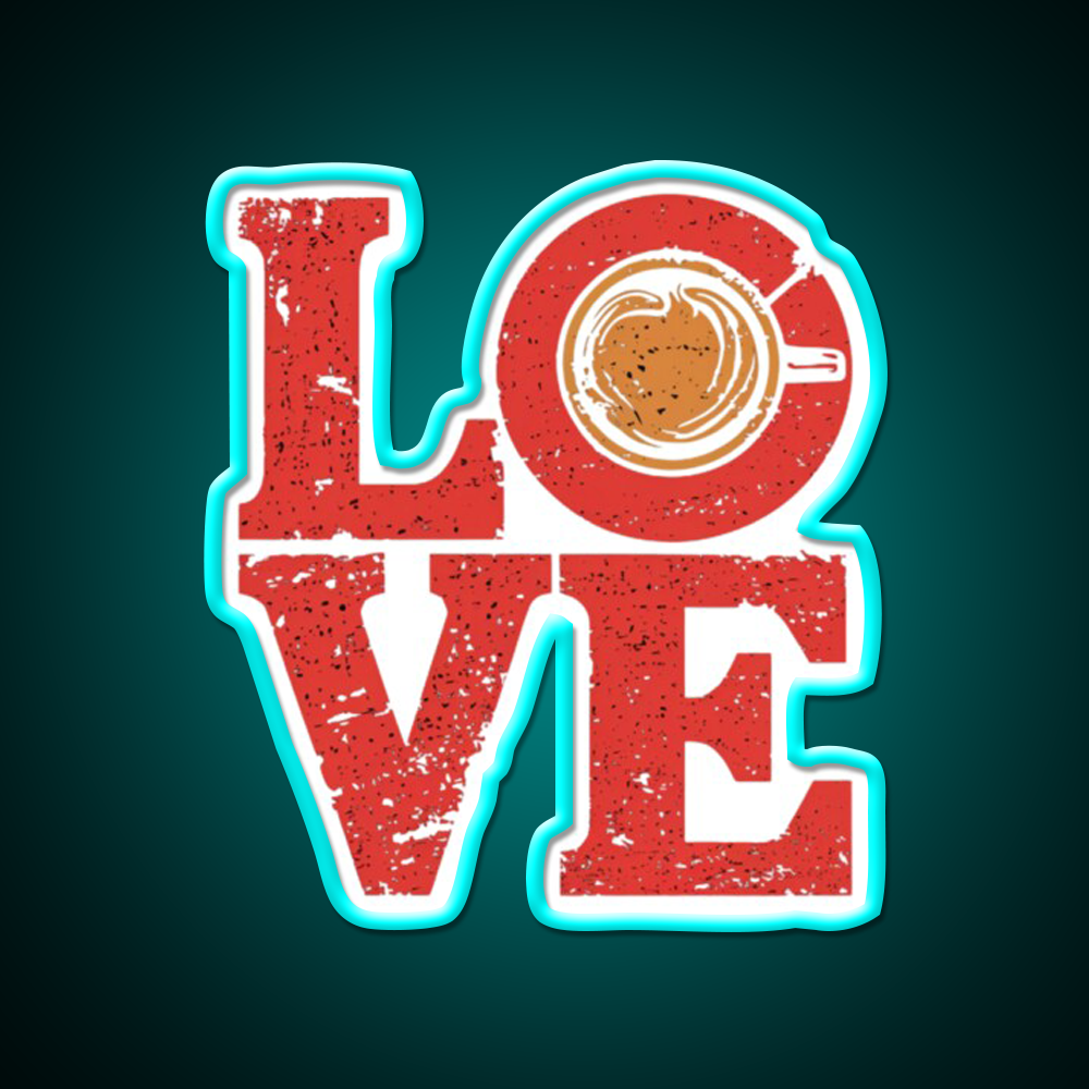 Love Coffee Cafe Led Neon Sign Espresso Bar Art Rgb Color