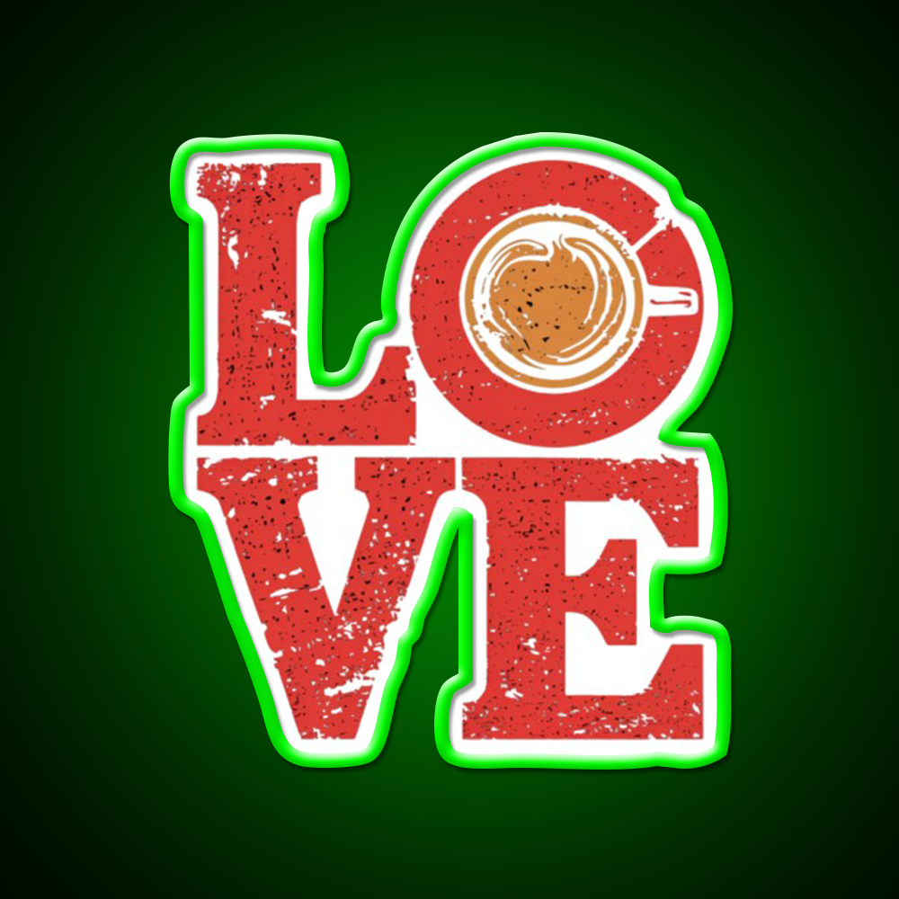 Love Coffee Cafe Led Neon Sign Espresso Bar Art Rgb Color