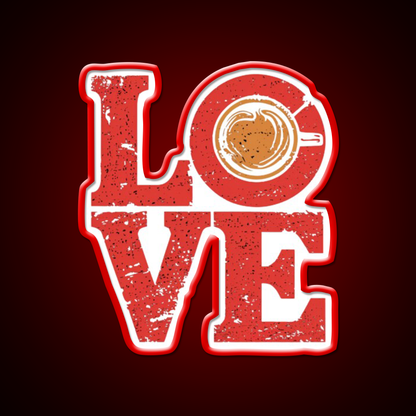 Love Coffee Cafe Led Neon Sign Espresso Bar Art Rgb Color