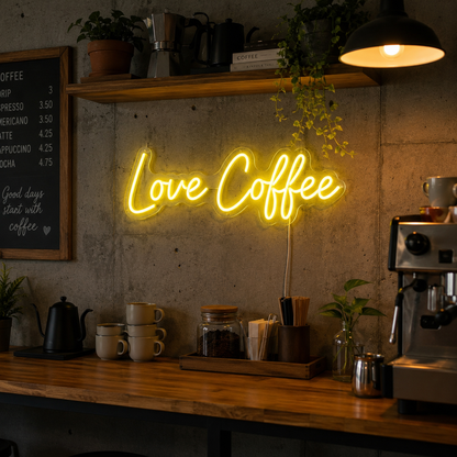 Love Coffee LED Neon Sign - 03 Real Lifestyle Scene