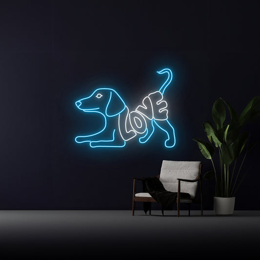 Love Dachshund Neon Sign