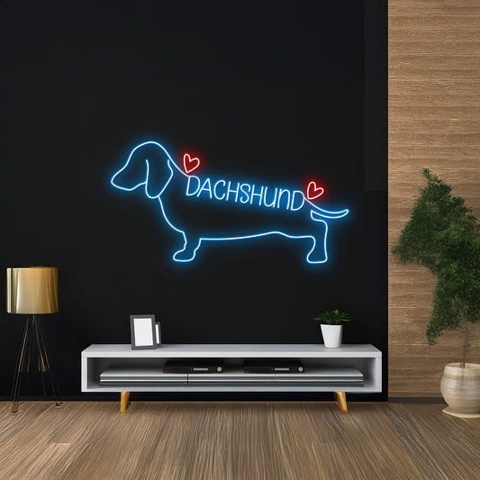 Love Dachshund Neon Sign Room Decor