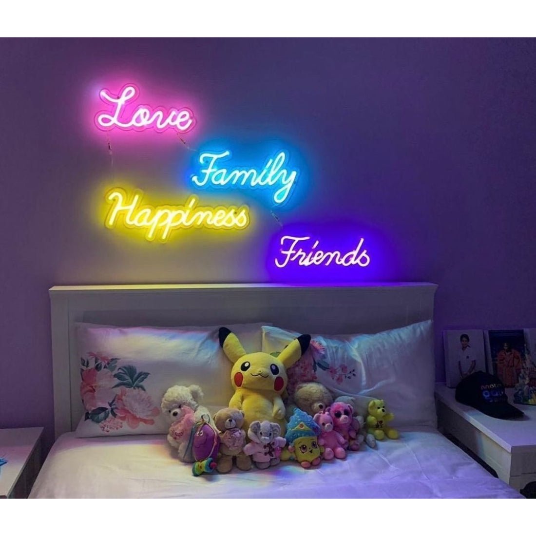 Love Family Happiness Friends Neon Sign Set Of 4 Led Business Sign - Shineneon
