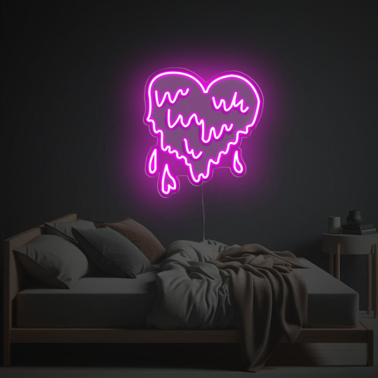 Love-Filled Pinky Melting Heart Led Neon Acrylic Artwork | Shineneon