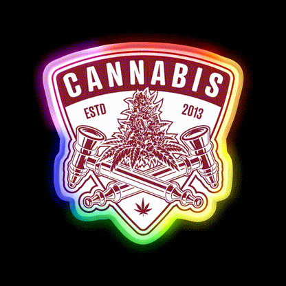Love Gift For Men Hemp Inspired Green Leaf Led Neon Sign Rgb Color - LED neon sign close-up detail