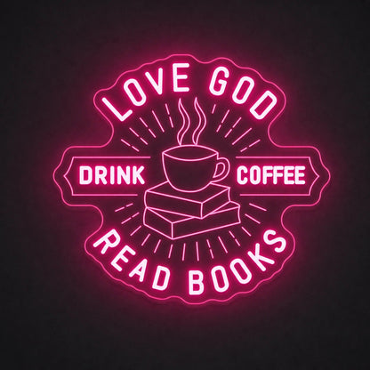 Love Good Coffee And Read Books LED Neon Sign - Shineneon