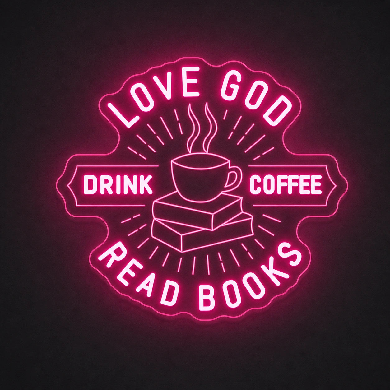 Love Good Coffee And Read Books LED Neon Sign Man Cave Neon Sign main product image