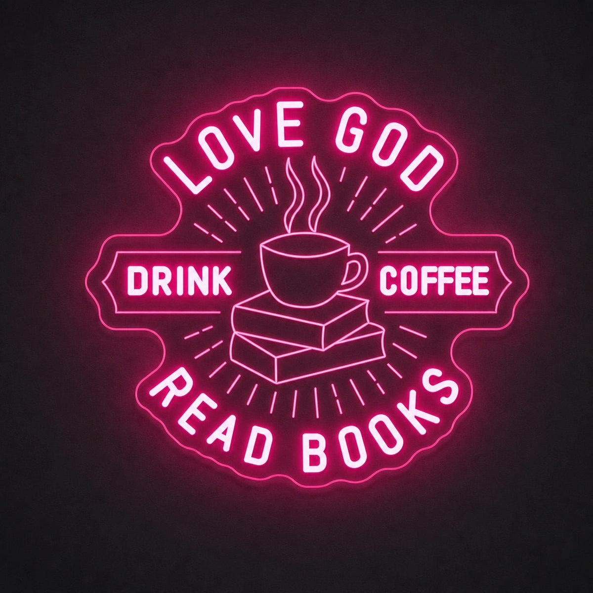 Love Good Coffee And Read Books LED Neon Sign Man Cave Neon Sign - Shineneon