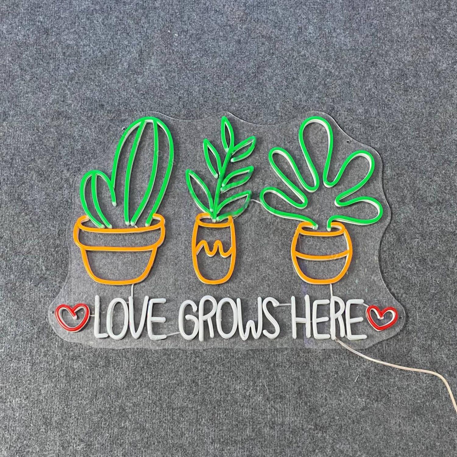 Love Grows Here Led Neon Sign Wall Art | Shineneon