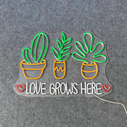 Love Grows Here Led Neon Sign Wall Art | Shineneon