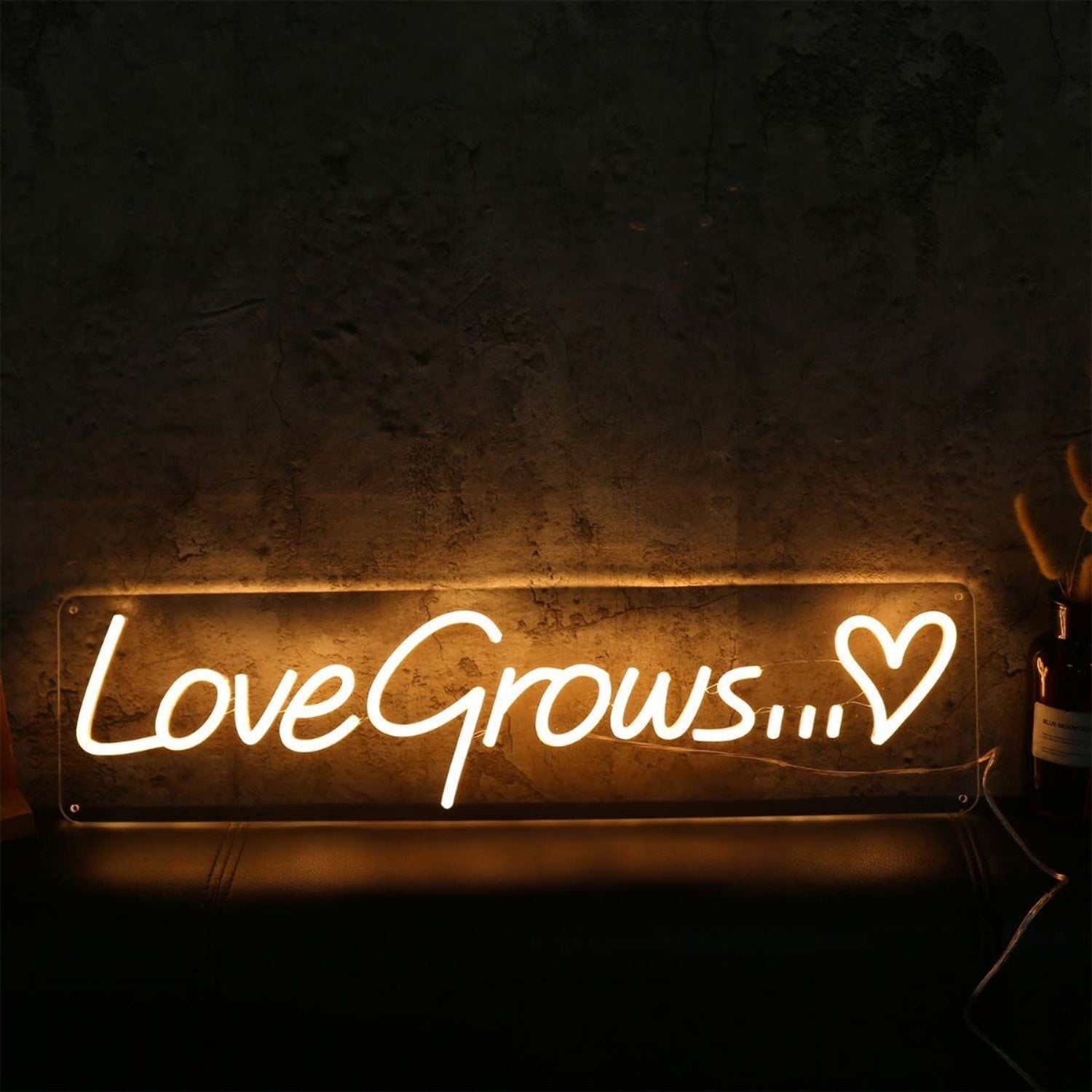 Love Grows Yellow Led Neon Sign - Shineneon