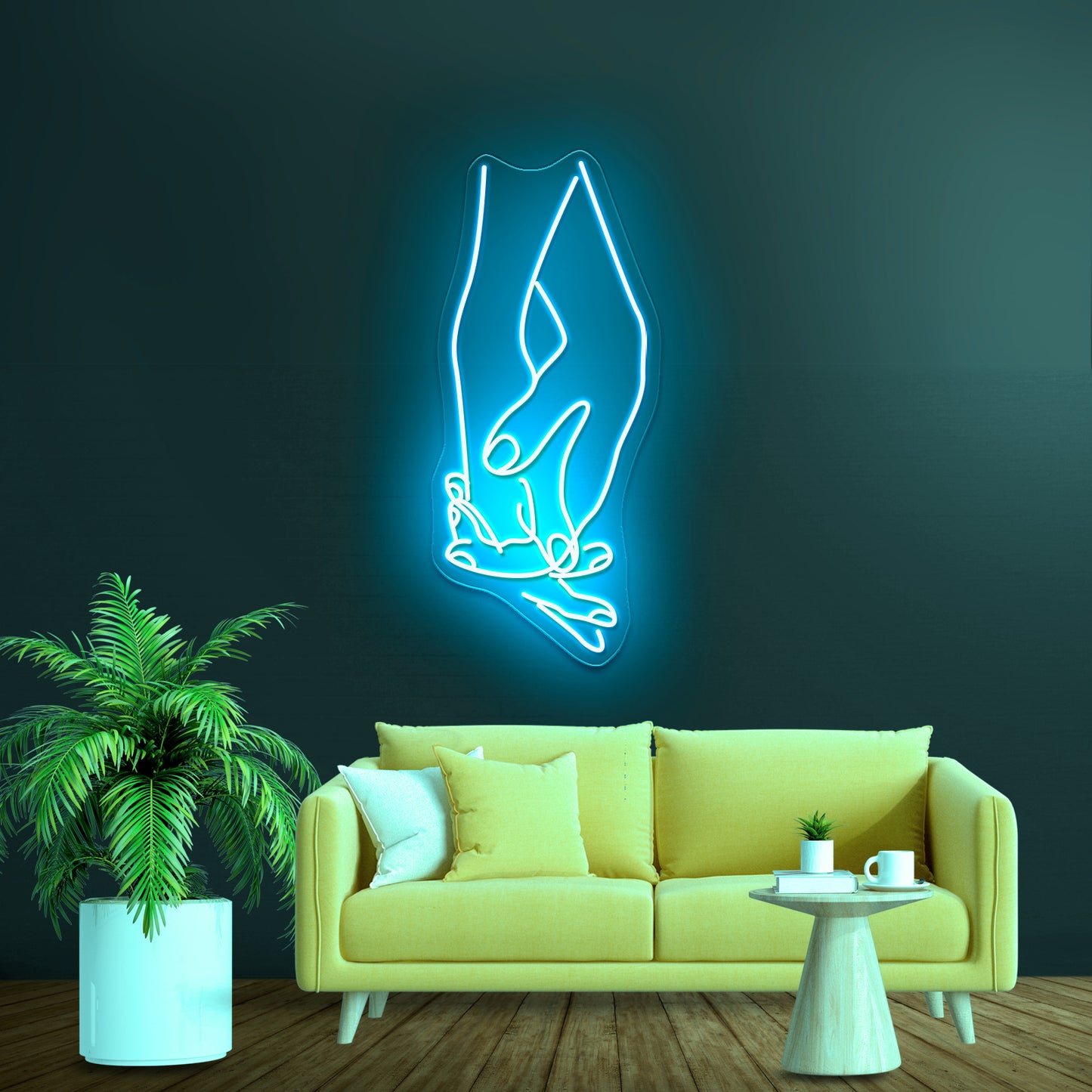 Love Heart Hands Art Print Home Decor Art Wall Artwork Neon Signs