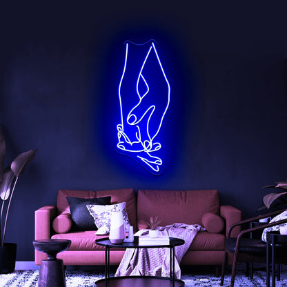 Love Heart Hands Art Print Home Decor Art Wall Artwork Neon Signs