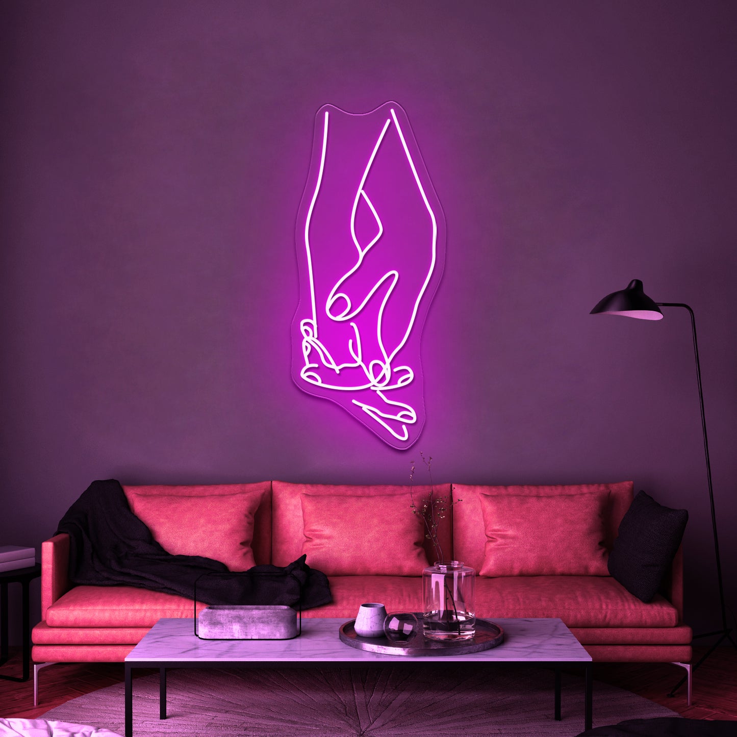 Love Heart Hands Art Print Home Decor Art Wall Artwork Neon Signs