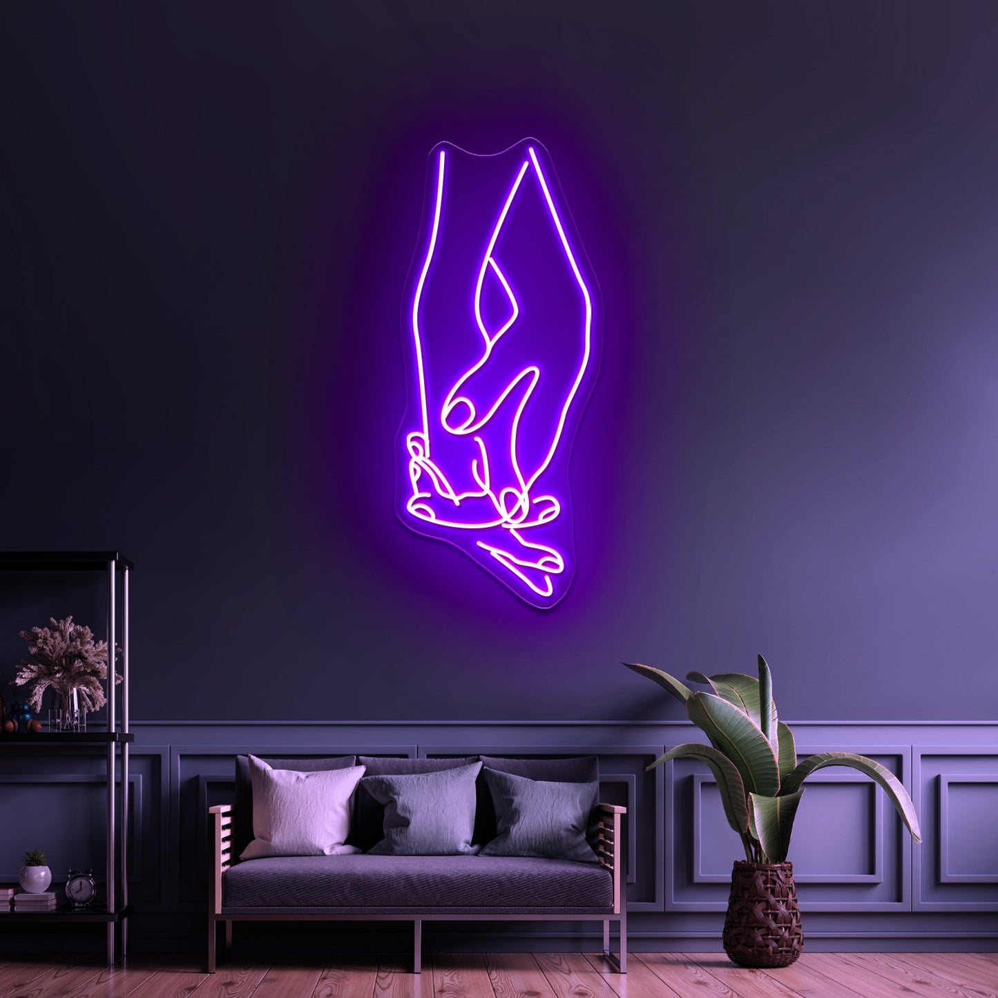 Love Heart Hands Art Print Home Decor Art Wall Artwork Neon Signs