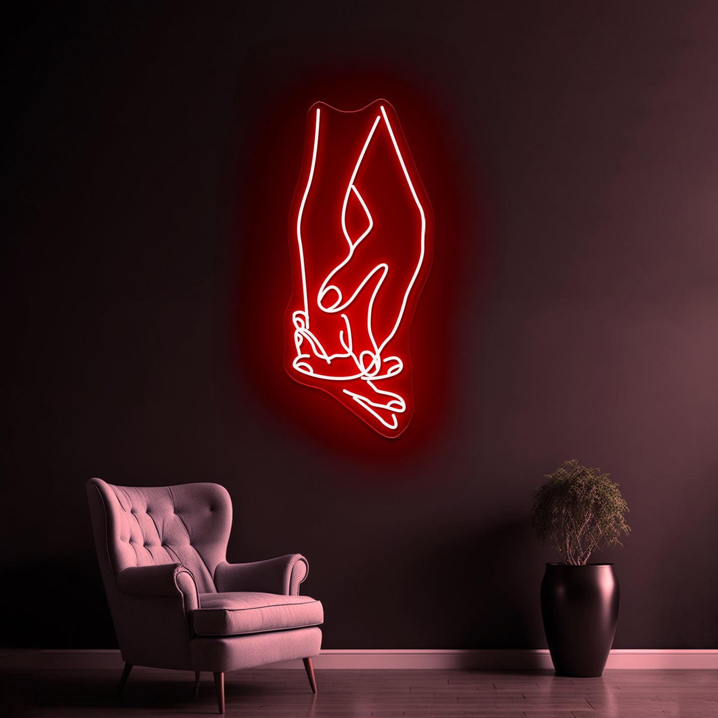 Love Heart Hands Art Print Home Decor Art Wall Artwork Neon Signs