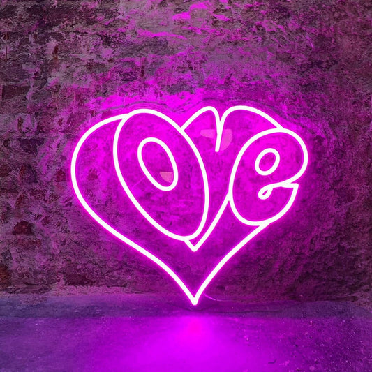 Love Heart Led Sign Business Neon Signs Wall Art