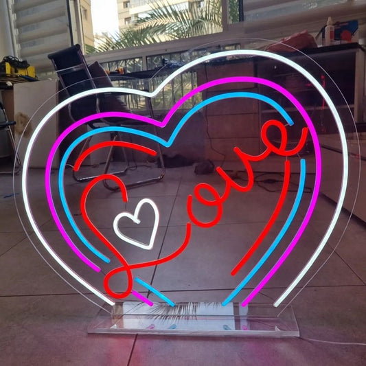 Love Heart Wedding Led Sign Business Neon Sign