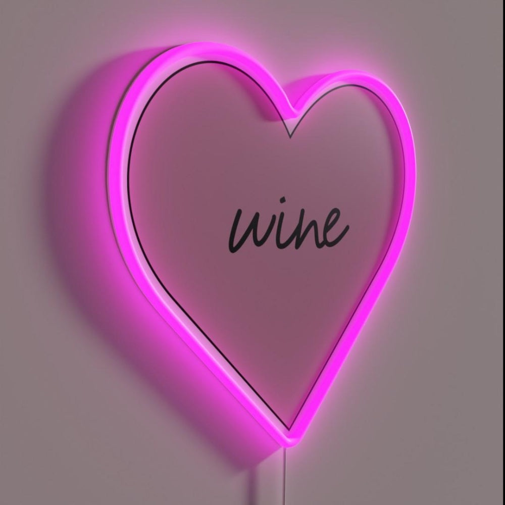 Love Heart Wine Rgb Led Neon Sign - LED neon sign close-up detail