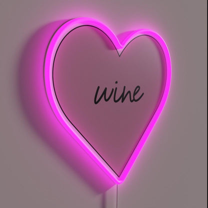 Love Heart Wine Rgb Led Neon Sign - LED neon sign close-up detail
