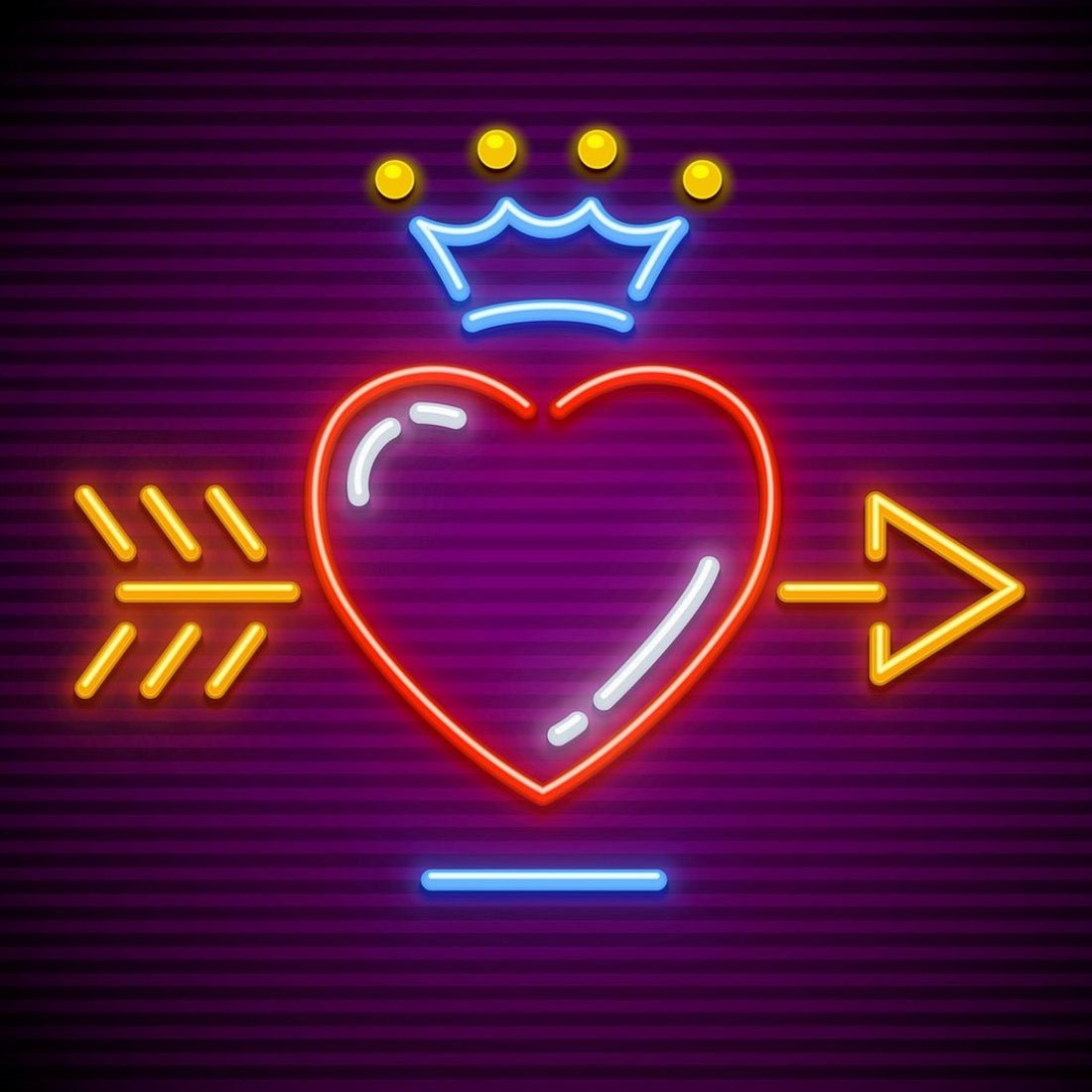 Love Heart With Arrow Crown Led Sign Business Neon Sign - Shineneon