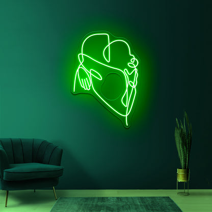 Love Hug Line Art Wall Artwork Neon Signs