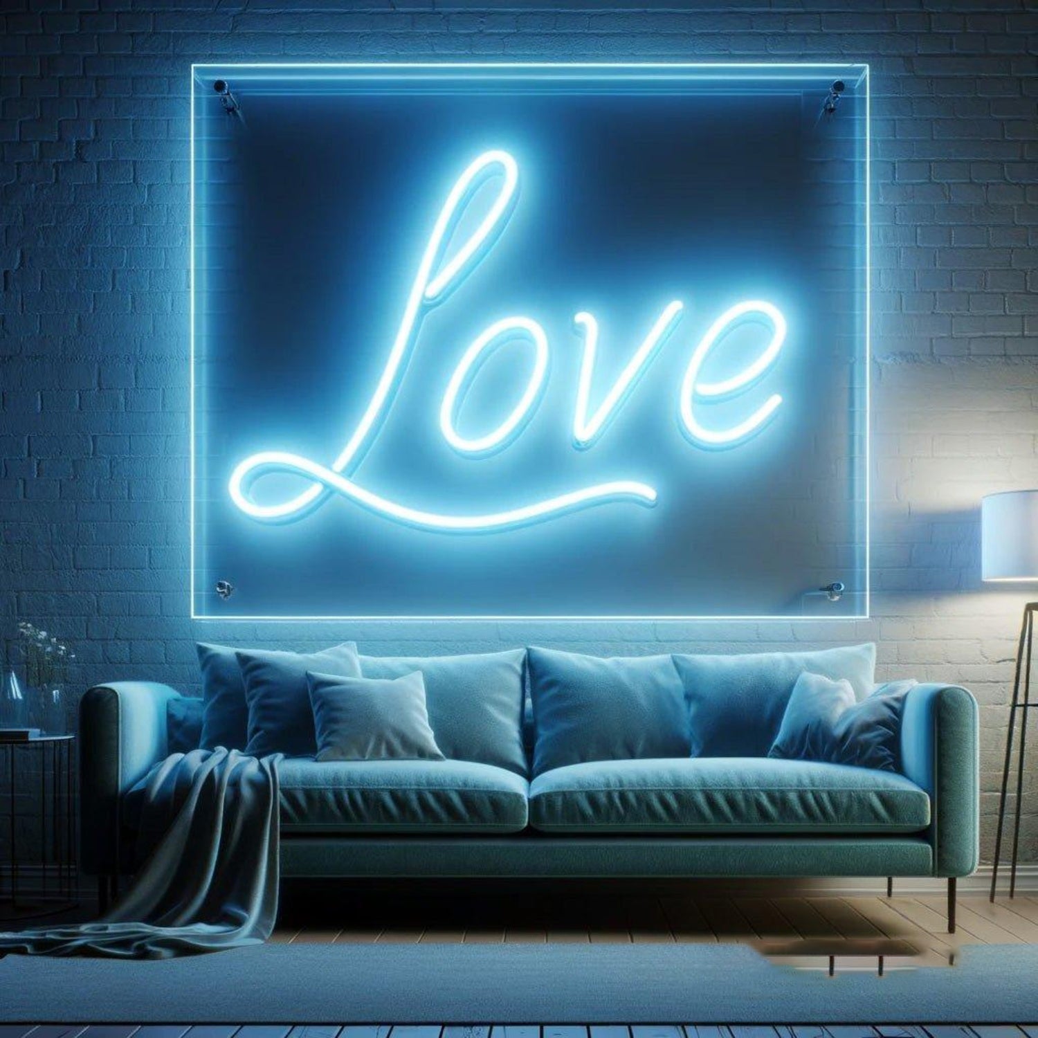 Love Ice Blue Led Neon Sign Romantic Home Wall Art Decor | Shineneon