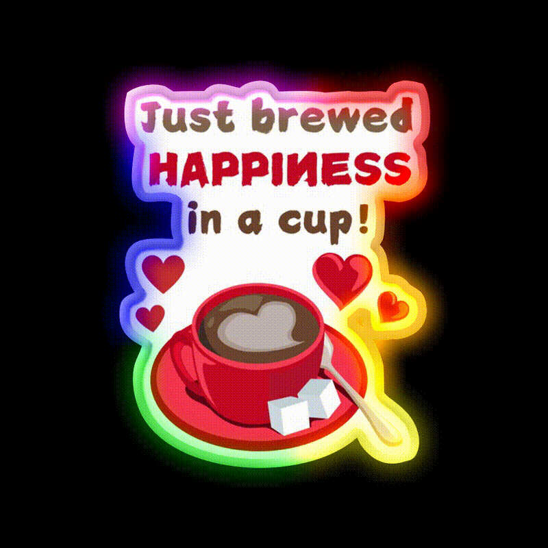 Love In Every Sip Coffee Tshirts Cafe Led Neon Sign Espresso Bar Art Rgb Color