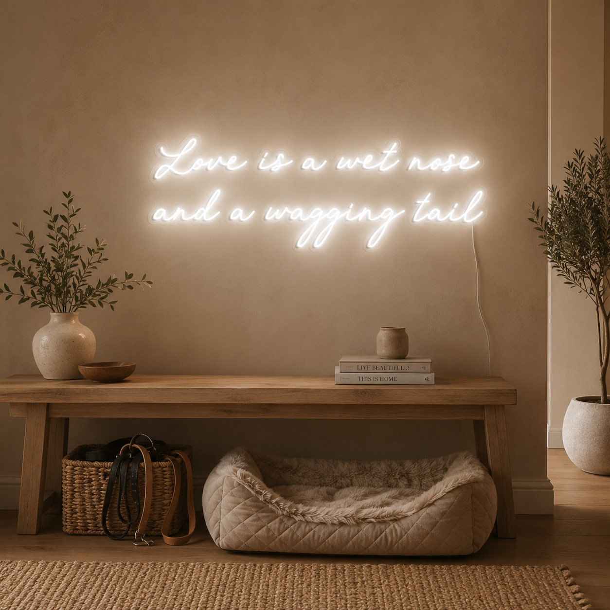 Love Is A Wet Nose And A Wagging Tail LED Neon Sign - 02 High-Converting Product Image