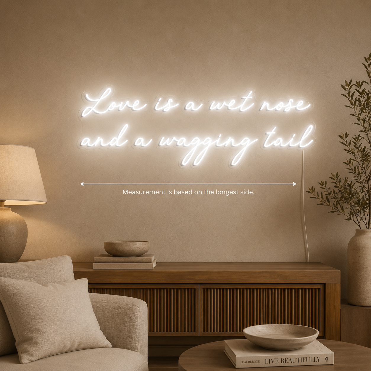 Love Is A Wet Nose And A Wagging Tail LED Neon Sign - 04 Size Image