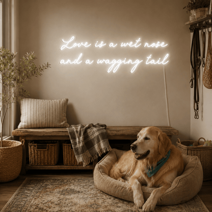 Love Is A Wet Nose And A Wagging Tail LED Neon Sign - Shineneon