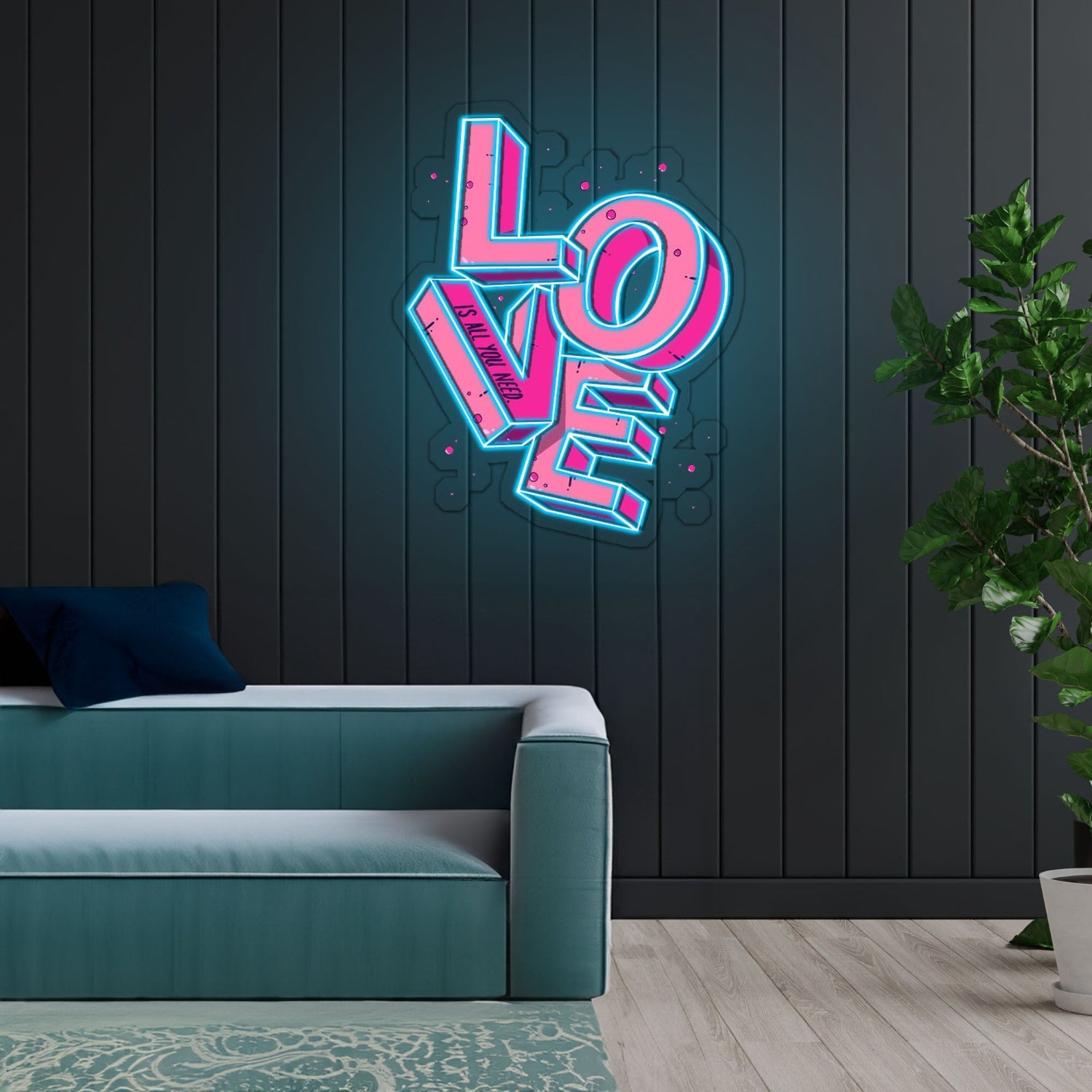Love Is All You Need Neon Sign X Acrylic Artwork | Shineneon